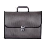 Портфель inФОРМАТ А4 черный пластик 950 мкм оторочка ручка 7 отд. замок