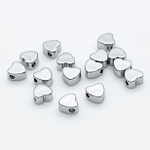 Бусина Сердце, цвет серебро (родий), размер 5 мм, цена за 1 шт