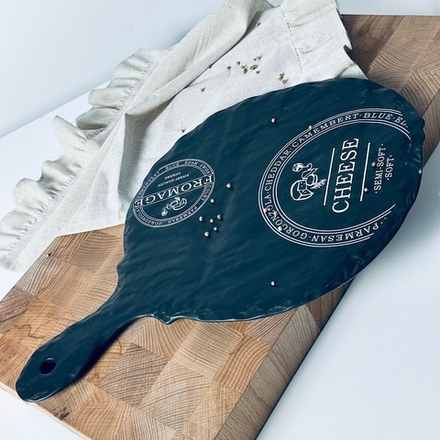 Lenardi 232-028 Сервировочная доска/блюдо 39см для сыра BLACKWOOD в под.уп.(х16)Фарфор