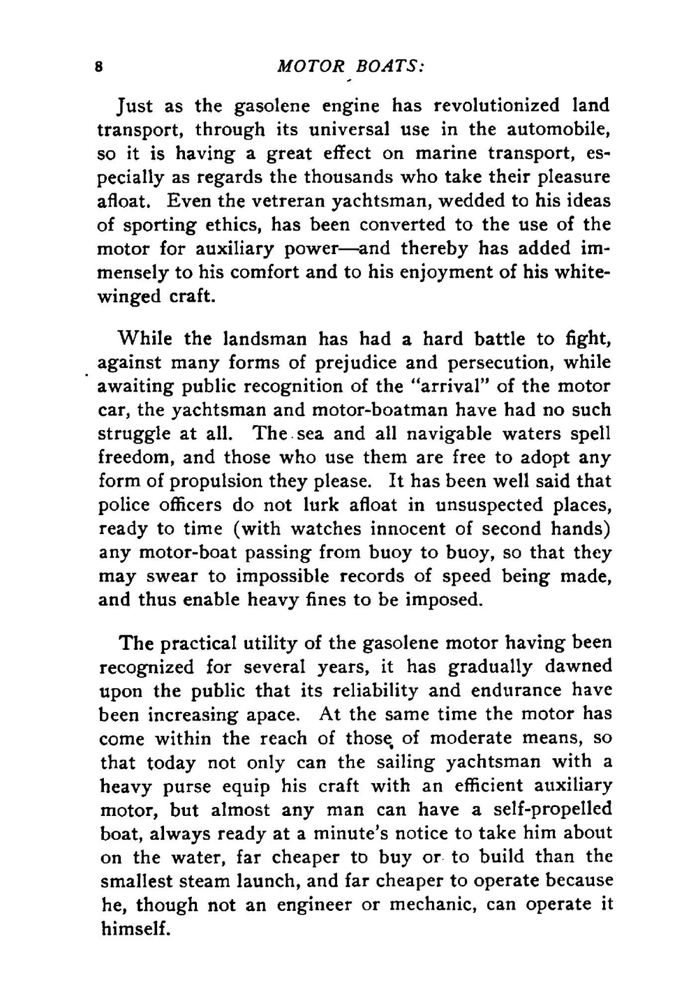 Motor Boats. Construction and Operation : An Illustrated Manual for Motor Boat, Launch and Yacht Owners, Operators of Marine Gasolene Engines, and Amateur Boatbuilders | Thomas Herbert Russell
