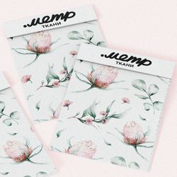 Ткань лен акварельный клевер