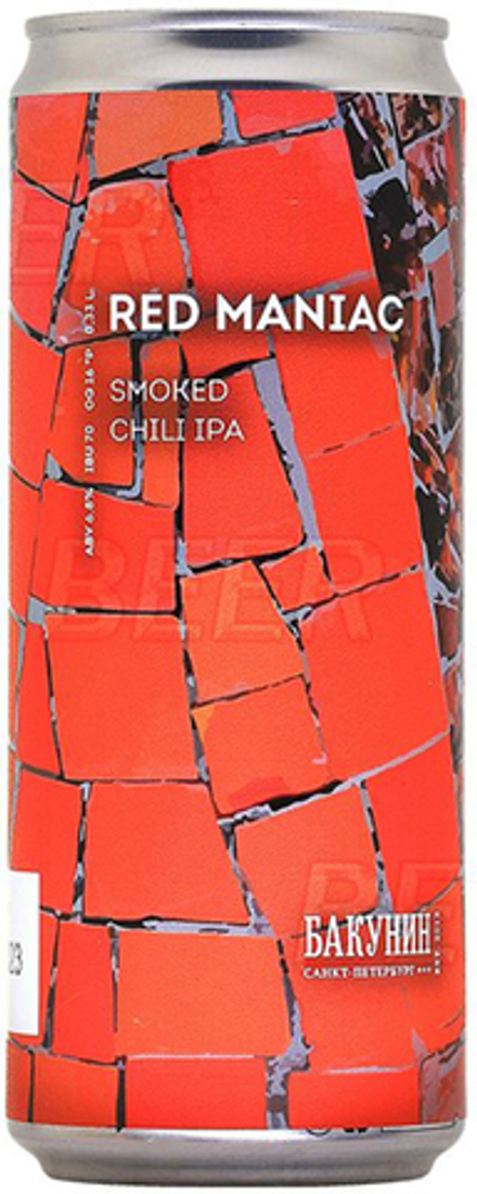 Пиво Бакунин Ред Маньяк / Bakunin Red Maniac 0.33 - банка