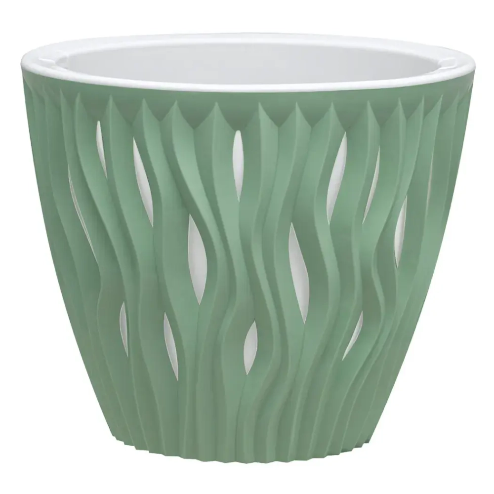Кашпо для цветов пластиковое 7,5л d-25см «Вдохновение» Мята