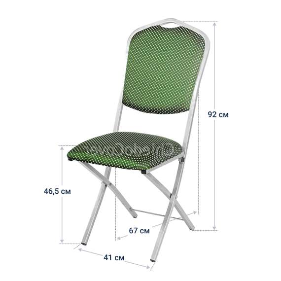 Стул Хит 20мм складной, серебро, корона зеленая