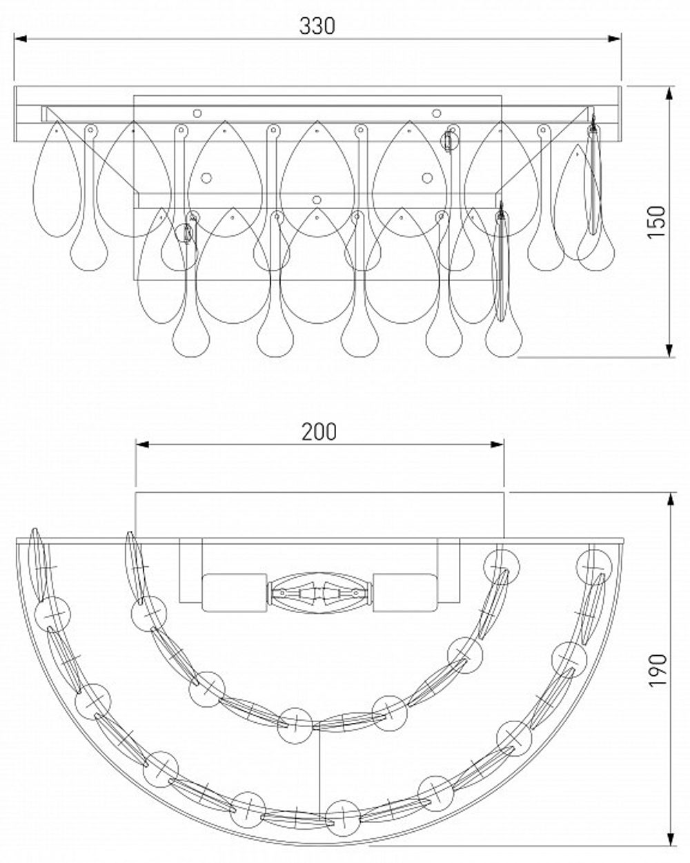Накладной светильник Eurosvet Sophie 60165/2 латунь