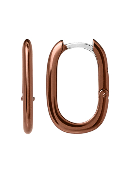 Серьги "База" из серебра 2 см шоколадные