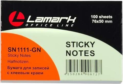 Бумага самокл. 51*76 100л. зеленая пастель (Lamark)