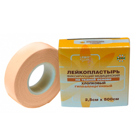 Лейкопластырь на тканевой основе 3,0*500см LEIKO, цвет телесный