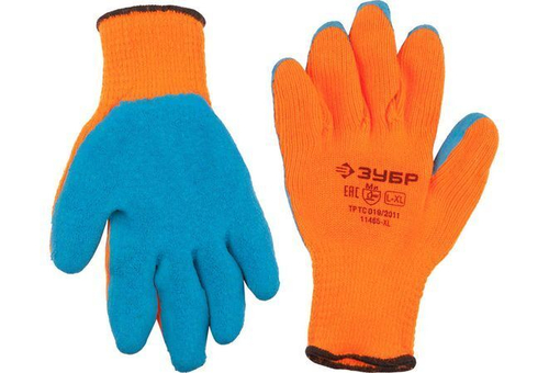 Перчатки рабочие зимние, утеплённые, прорезиненные ЗУБР. Размер S/M
