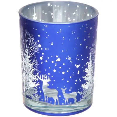Подсвечник «Зимнее сияние» 10*12,5 см, Синий