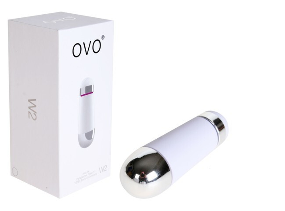 Мини-массажер с вибрацией OVO (5 режимов) (Цвет: белый с серебряным)