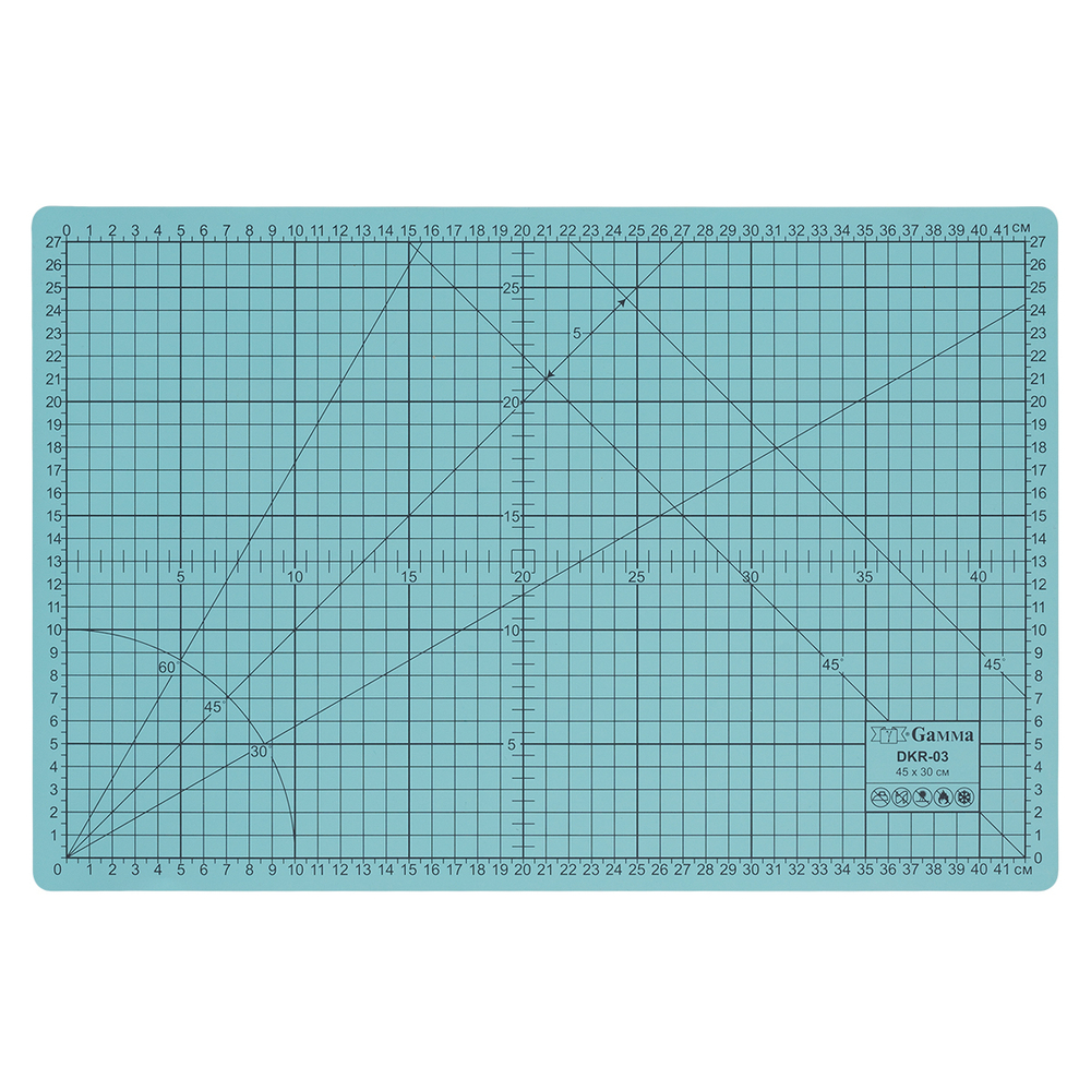 Мат для резки двусторонний ПВХ 45 см х 30 см "Gamma" DKR-03