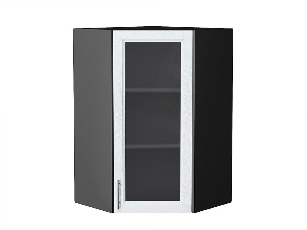 Шкаф верхний угловой остекленный Сканди