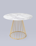 Стол обеденный Ливерпуль 110*110 белый мрамор