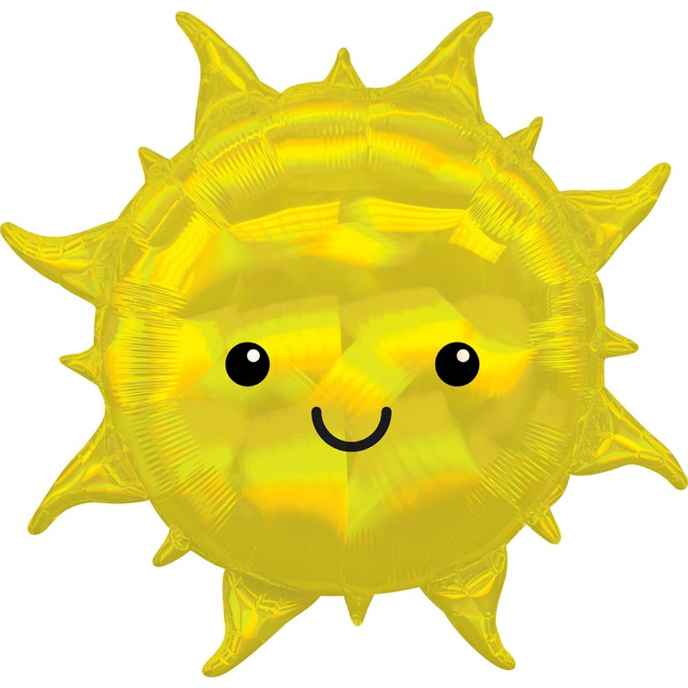 Шар Фольгированный Солнце переливы перламутр (Желтый)