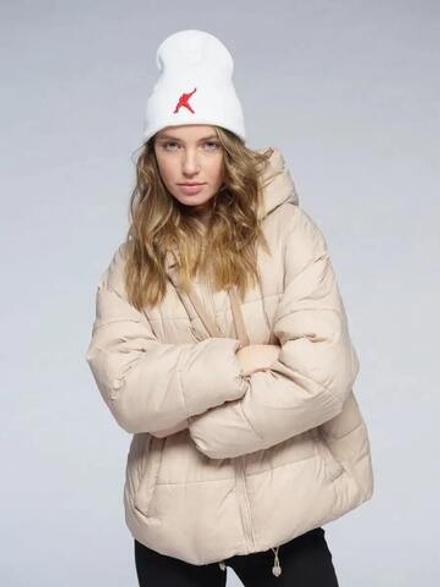 Спортивная шапка бини зимняя с подворотом