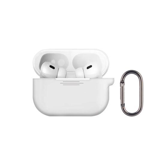 Чехол силиконовый Protective Case с карабином для AirPods Pro 3 Белый