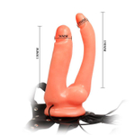 Женский страпон Baile Jessica Strap-On, двойной, вибрация, 13+15 см