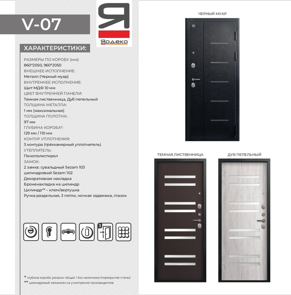 Описание и характеристики двери Сезам V-07 модель 2025