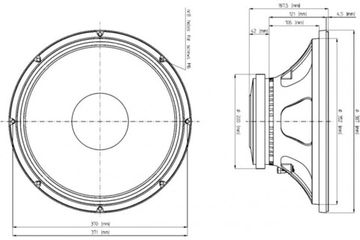 EighteenSound 15MB650/8 динамик, диаметр 15 дюймов, 400Вт