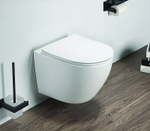 Унитаз подвесной Azario Grado 490х370х370 безободковый, в комплекте с сидением микролифт, белый (AZ-0046 SP)