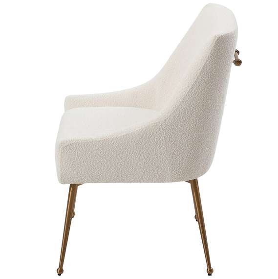 Стул Senna, белое букле с золотыми ножками | Купить в Hallberg.ru