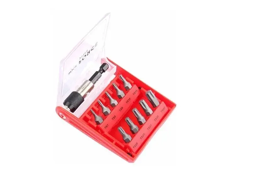 Набор вставок RF-21113: 1/4" TORX (T7, 8, 9, 10, 15, 20, 25, 27, 30, 40 - 25мм) с держателем 11пр. ROCKFORCE