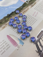 Стразы пришивные круглые фиолетовые перламутр