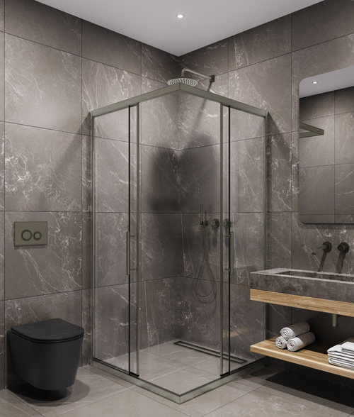 Timo Душевой угол TKSS-100/13C-8, раздвиж 1000*1000*2000, проф никель, стекло проз 8 мм