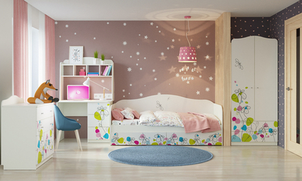 Комод МАМА "Цветы", Белый