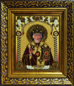Ткань с нанесенной авторской схемой Образ Святого Николая "Чудотворца" (+трунцал)