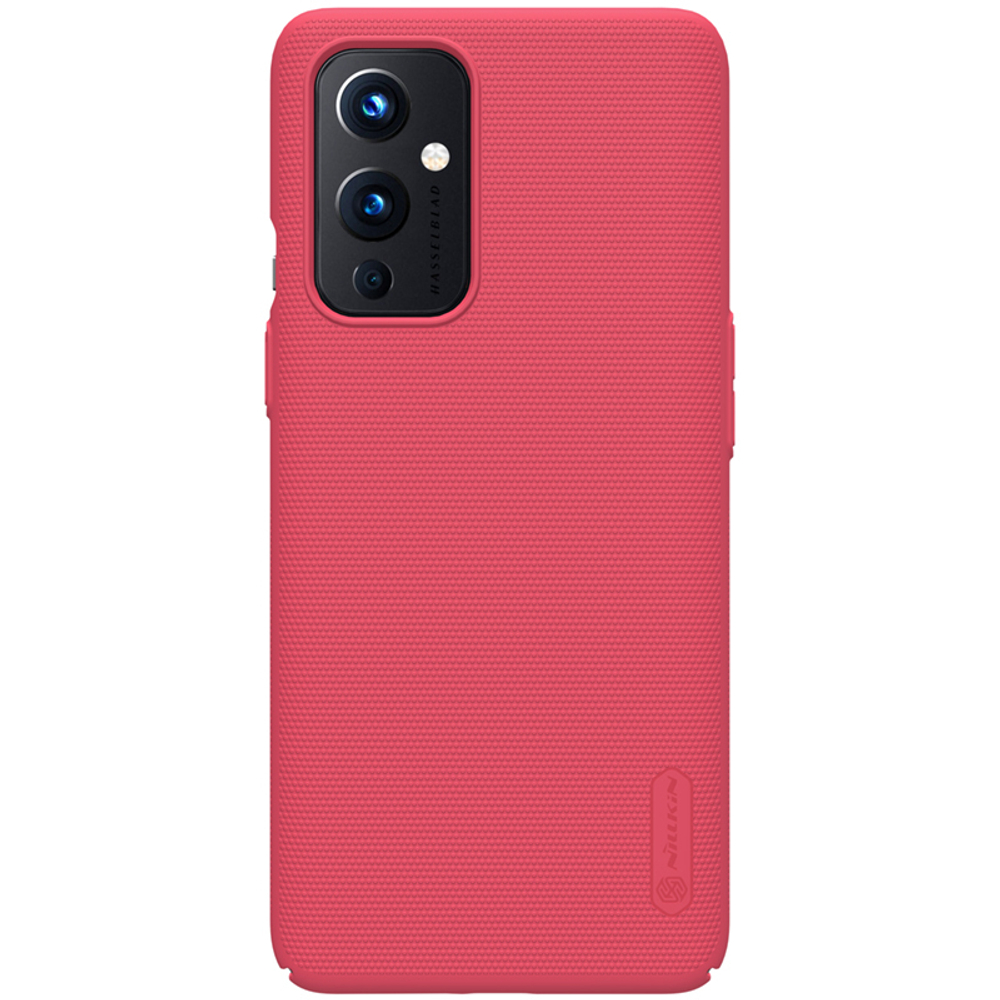 Тонкий чехол красного цвета от Nillkin для OnePlus 9 (рынок IN и CN), серия Super Frosted Shield