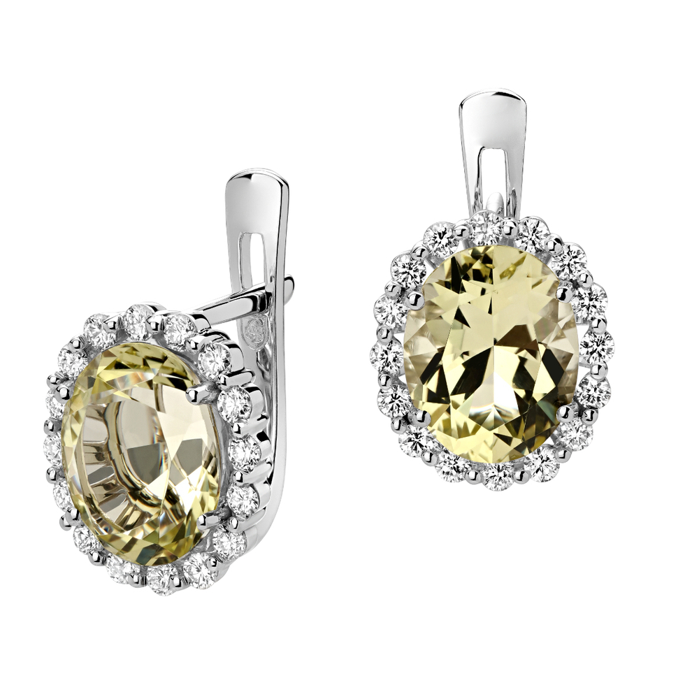 Серьги с бриллиантом  из белого золота JA-S-627161-7