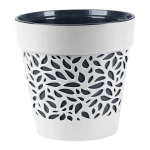 Кашпо для цветов пластиковое 8,3л d-22,5см «Блоссом» Белый/Антрацит