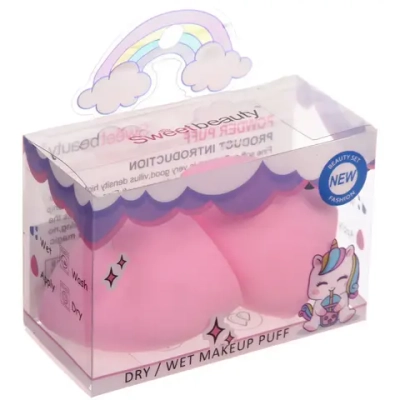 Спонжи для макияжа 2шт «PALVI», цвет розовый, 6*8,9см