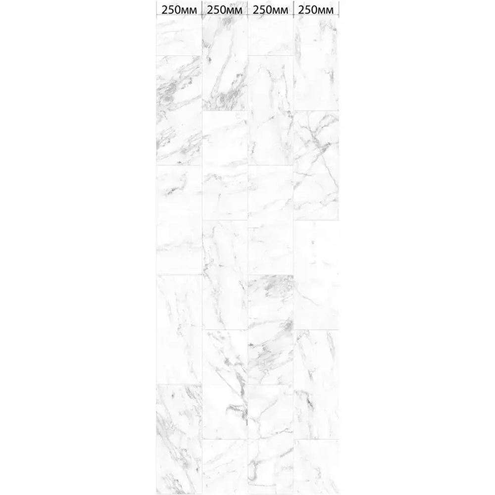 Панель ПВХ ВЕК фотопечать 3D матовая Мрамор белый декор 2700х250 мм