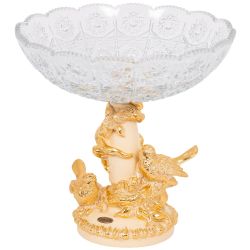 Фруктовница-конфетница Мелодия любви со стеклянной чашей 7373 Айвори