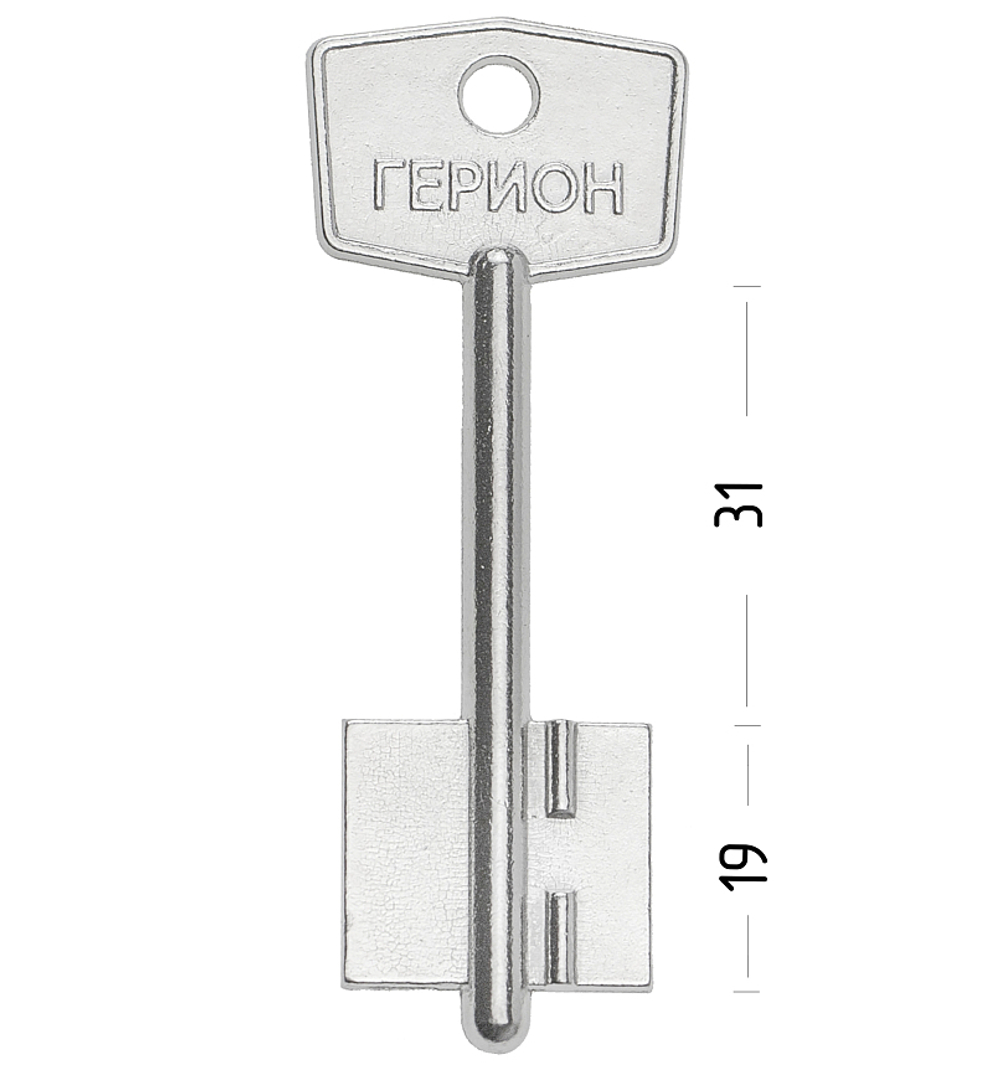Заготовка сувальдного ключа 10663 GRN7D Герион-мини кор. Шир.(Конаково)