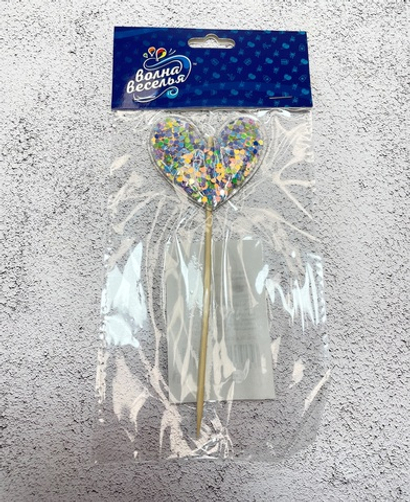 Топпер Сердце с блестками Разноцветный