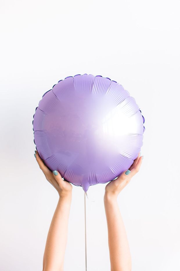 F Шар круг 18" / 45 см сатин сиреневый (БГ-15)