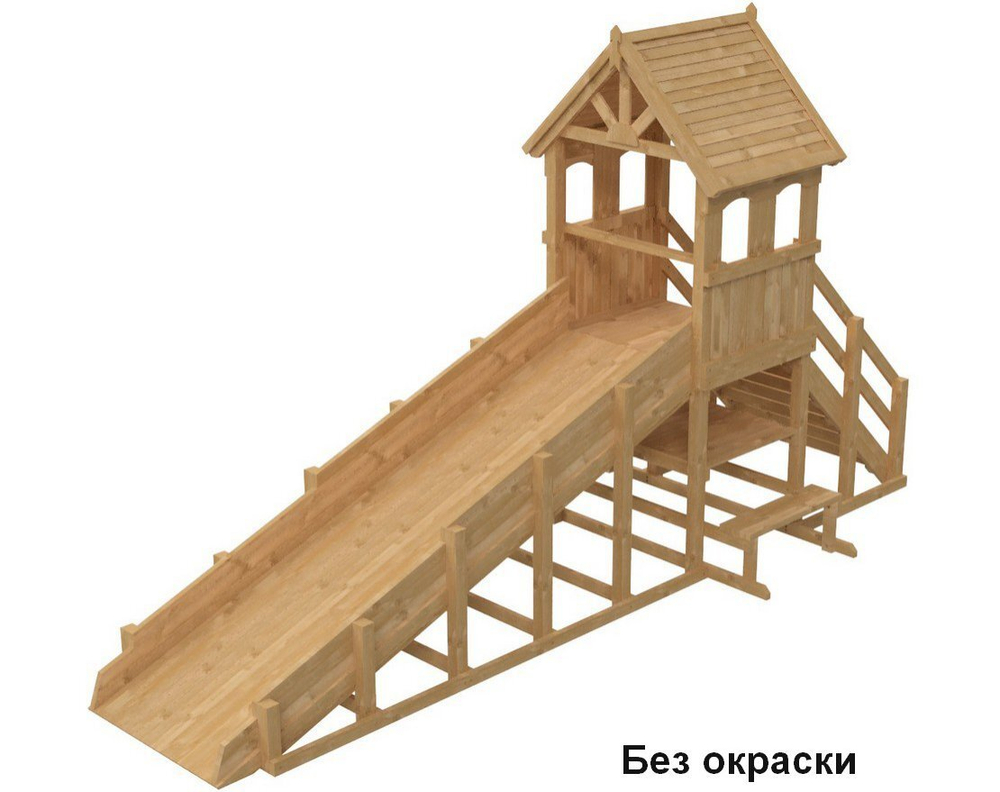 Зимняя деревянная заливная горка Теремок 1 (скат 4.23 м)