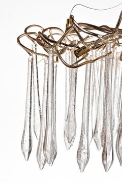 86-8035/800 Люстра круглая "Капли" d.80*h.50см, шампань