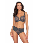 Трусики-бразилиана из эластичного трикотажа и сетки (Размер: XXL) (Цвет: серый)