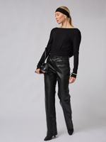 Брюки прямые из экокожи крокодил