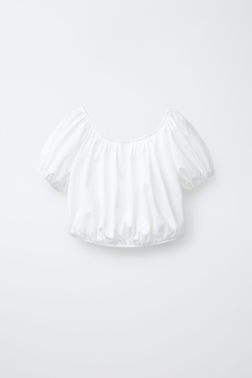 ZARA КОНТРАСТНЫЙ ЭЛАСТИЧНЫЙ ТОП, БЕЛЫЙ