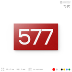 Номер на дверь 577, табличка на дверь для офиса, квартиры, кабинета, аудитории, склада, красная 120х70 мм, Айдентика Технолоджи