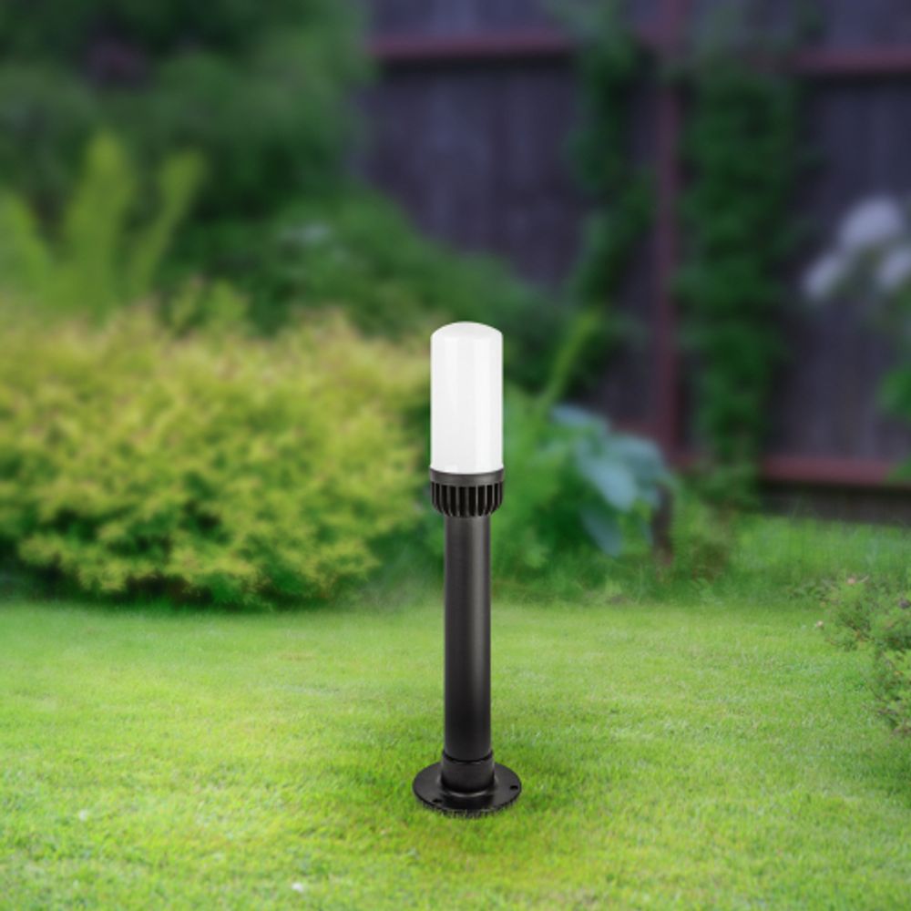 Садово-парковый светильник ЭРА НТУ 01-60-011 Поллар напольный черный IP54 Е27 max60Вт h640мм | Садово-парковые светильники