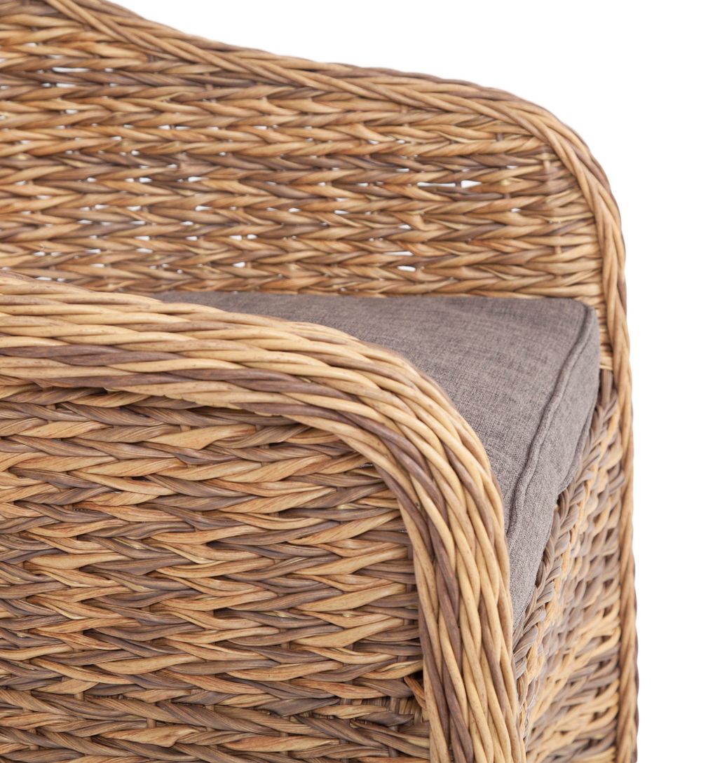 "Равенна" плетеное кресло из искусственного ротанга (гиацинт), цвет соломенный