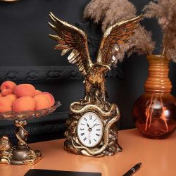 Часы настольные Орел на скале Бронза