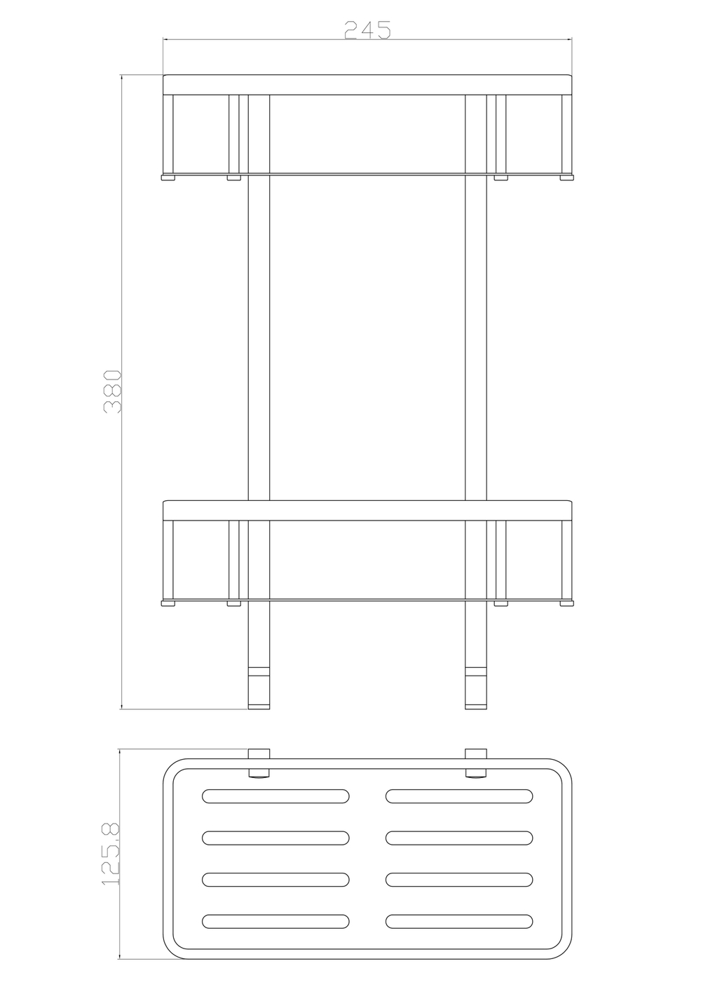 Полка для ванной 2-х ярусная WONZON & WOGHAND, Хром (WW-4141)